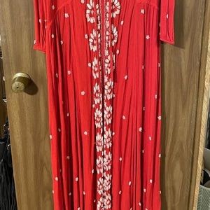 Free people red midi dress